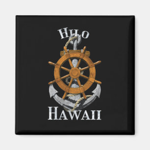Hilo Hawaii Vacation Nautical Anchor Helm Sailing Magnet