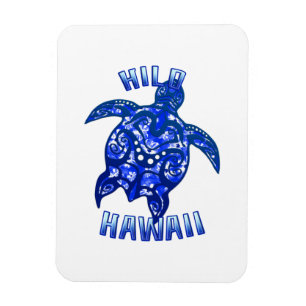 Hilo Hawaii Vacation Tribal Turtle Magnet