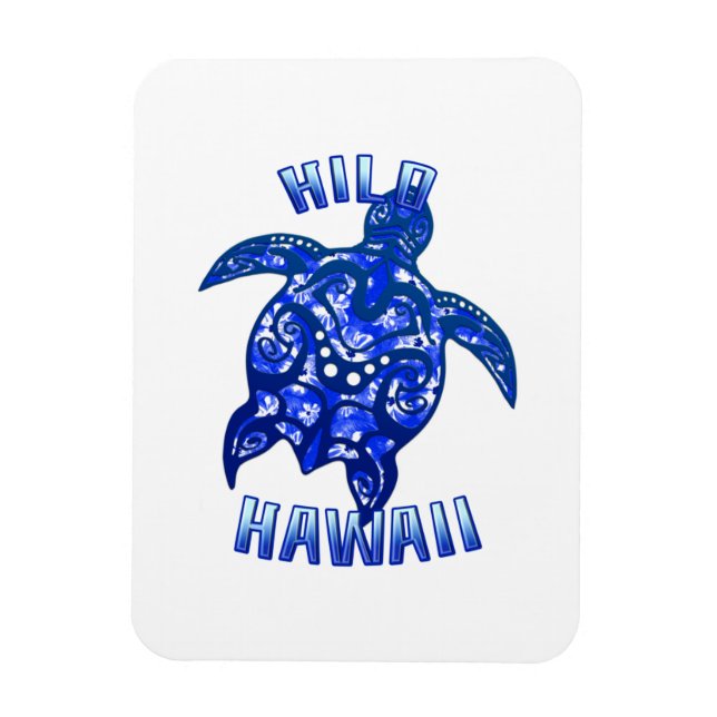 Hilo Hawaii Vacation Tribal Turtle Magnet (Vertical)