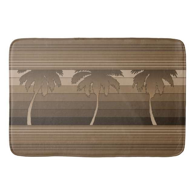 Hilo Hawaiian Palms Striped Bath Mat (Front)
