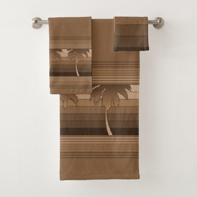 Hilo Hawaiian Palms Striped Coordinates Bath Towel Set (Insitu)