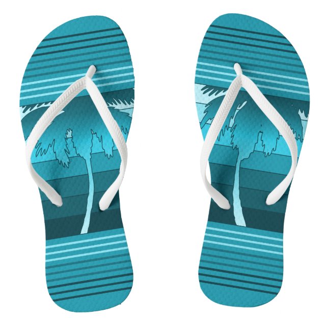 Hilo Hawaiian Palms Striped Thongs (Footbed)
