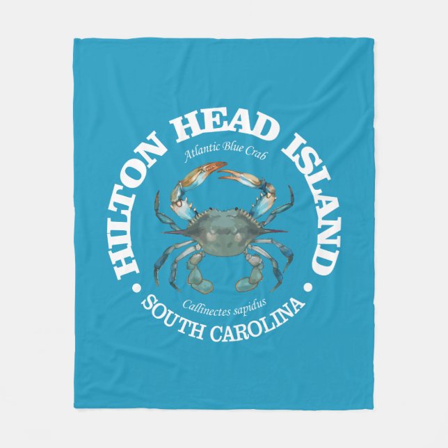Hilton Head (blue crab) Fleece Blanket (Front)