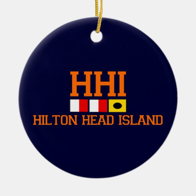 Hilton Head Island. Ceramic Ornament (Front)