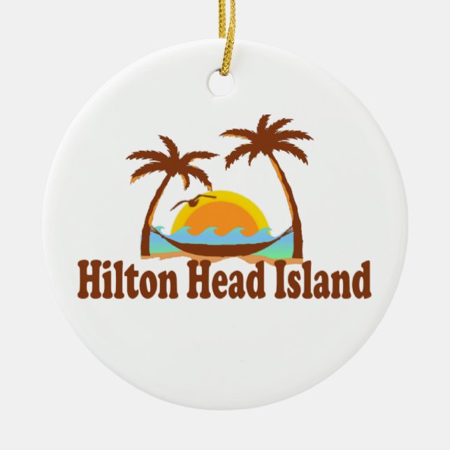 Hilton Head Island. Ceramic Tree Decoration (Front)