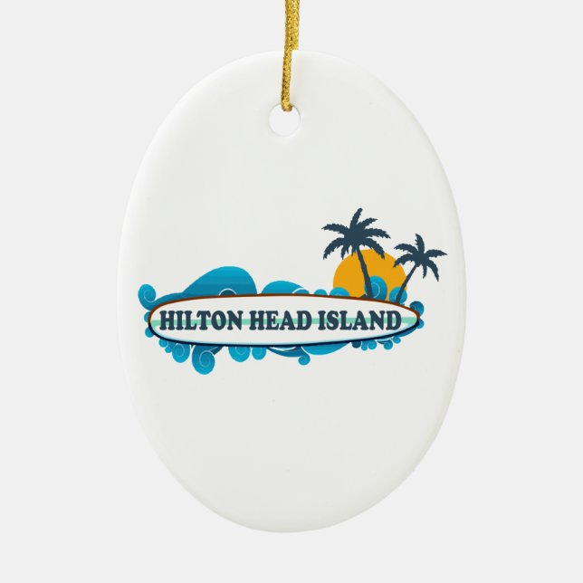 Hilton Head Island. Ceramic Tree Decoration (Front)