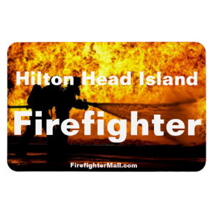 Hilton Head Island Firefighter Flames Flexible Magnet