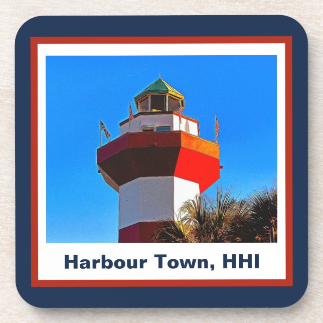 Hilton Head Island Harbour Town Lighthouse Coaster (Front)