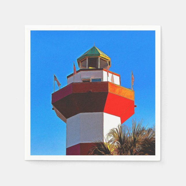 Hilton Head Island Harbour Town Lighthouse Napkin (Front)