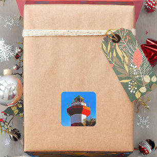 Hilton Head Island Harbour Town Lighthouse Square Sticker