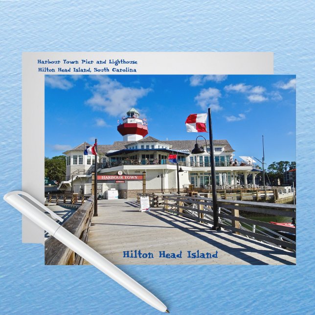 Hilton Head Island Harbour Town Pier & Lighthouse Postcard (Creator Uploaded)