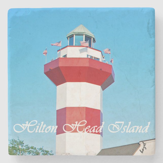 Hilton Head Island Lighthouse Coaster with Text (Front)