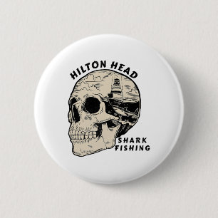 Hilton Head Island South Carolina Beach Shark Fish 6 Cm Round Badge