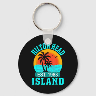 Hilton Head Island South Carolina Beach Vibe Key Ring