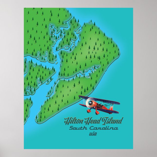 Hilton Head island South Carolina Map Poster (Front)