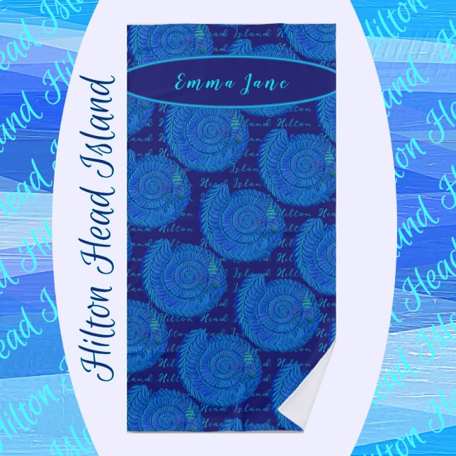 Hilton Head Island South Carolina Pretty Sea Shell Beach Towel (Creator Uploaded)