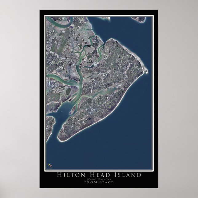 Hilton Head Island South Carolina Satellite Poster (Front)