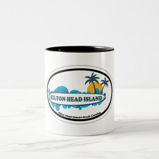 Hilton Head Island. Two-Tone Coffee Mug (Center)