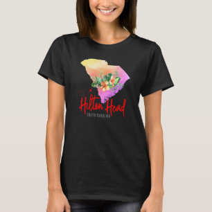 Hilton Head Map Matching Vacation Family Girls tri T-Shirt