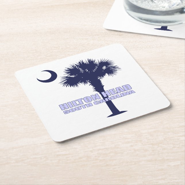 Hilton Head (palmetto)2 Square Paper Coaster (Angled)