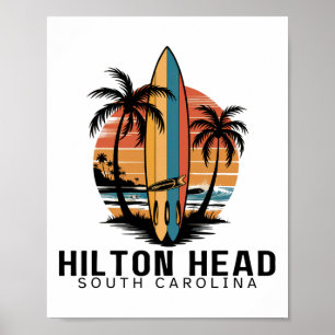 Hilton Head South Carolina Surfing Surfer Poster
