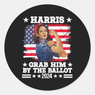 Him By The Ballot Kamala 2024 Funny Harris Electio Classic Round Sticker