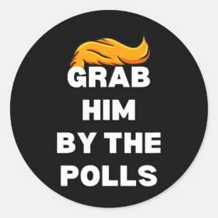 Him By The Polls Kamala Harris 47 47th President  Classic Round Sticker