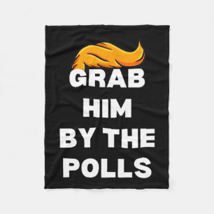 Him By The Polls Kamala Harris 47 47th President Fleece Blanket