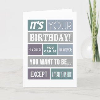 Him Modern Fun Font Humor Birthday Card