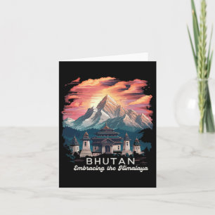Himalaya Hike Temple Bhutan Costume Hiking Bhutane Card