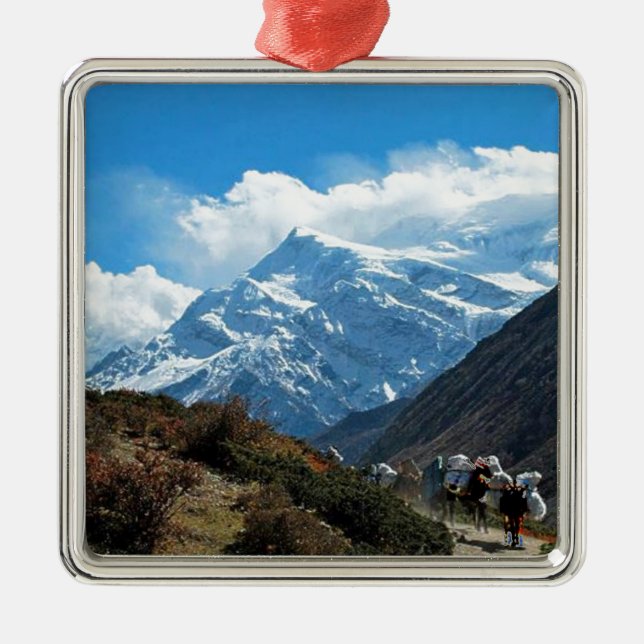 Himalaya Mount Everest India Nepal Travel Summer Metal Ornament (Front)