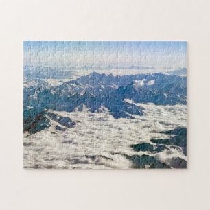 Himalaya mountains under clouds - Tibet Jigsaw Puzzle