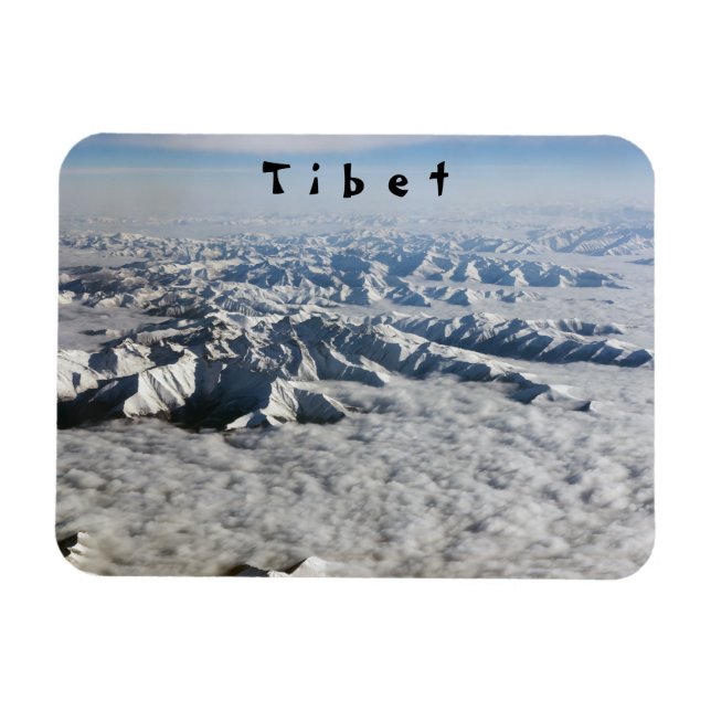 Himalaya mountains under clouds - Tibet Magnet (Horizontal)