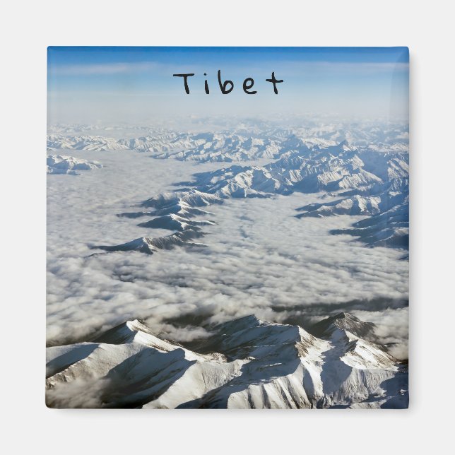Himalaya mountains under clouds - Tibet Magnet (Front)