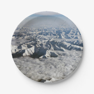 Himalaya mountains under clouds - Tibet Paper Plate