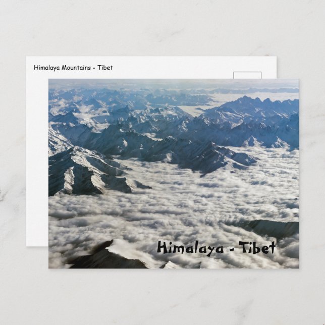 Himalaya mountains under clouds - Tibet Postcard (Front/Back)