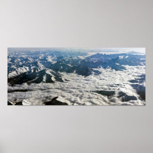 Himalaya mountains under clouds - Tibet Poster