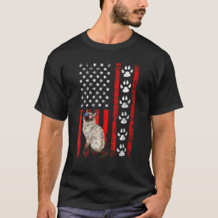 Himalayan Cat 4th Of July Patriotic American Flag T-Shirt
