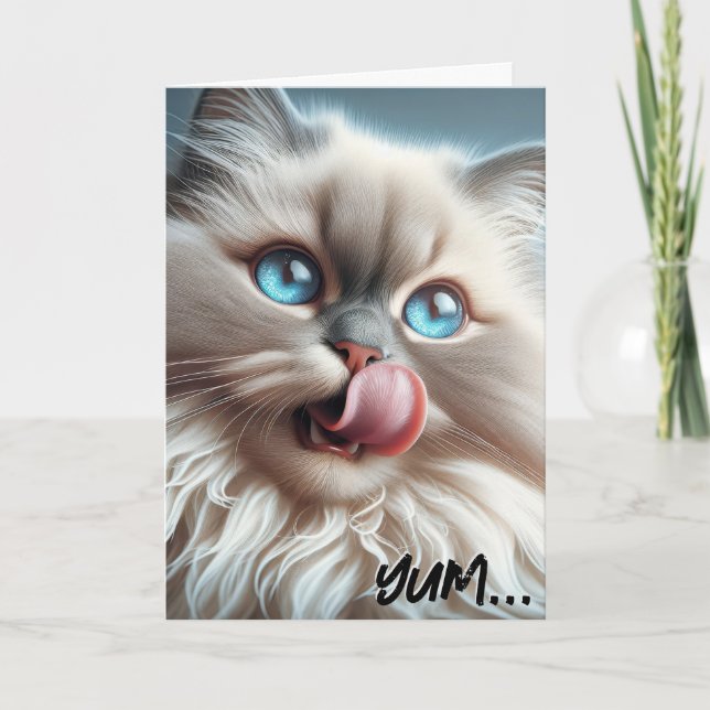Himalayan Cat Birthday Humour Card (Front)