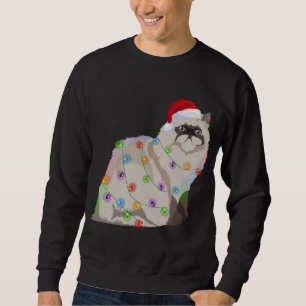 Himalayan Cat Christmas Lights Xmas Cat Lover Sweatshirt