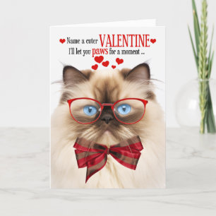 Himalayan Cat Feline Humour Valentine's Day Holiday Card