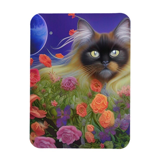 Himalayan Cat in Flowers  Magnet (Vertical)