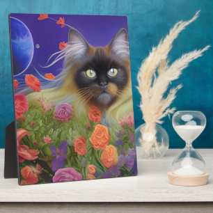 Himalayan Cat in the Garden Plaque