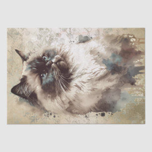 Himalayan Cat Watercolor Tissue Paper