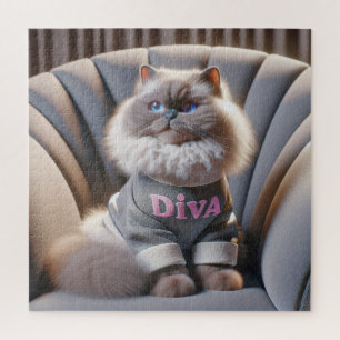 Himalayan Diva Cat Jigsaw Puzzle