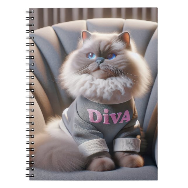 Himalayan Diva Cat Notebook (Front)