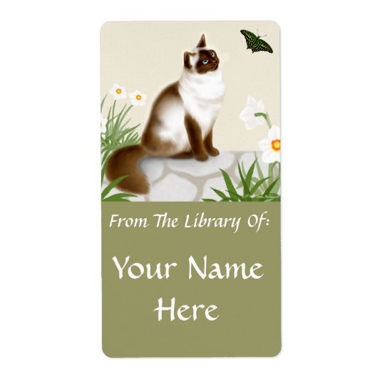 Himalayan in Butterfly Garden Bookplate Shipping Label