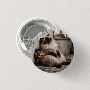 Himalayan Kitty and Pixie Wake Up Surprise 3 Cm Round Badge