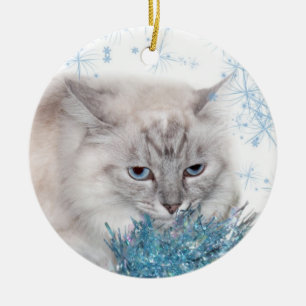 Himalayan kitty Christmas Ceramic Ornament