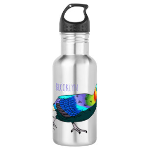 Himalayan monal bird cartoon illustration 532 ml water bottle